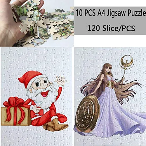 10 Sets Blank Sublimation A4 Jigsaw Puzzle with 120 Pieces DIY Heat Press Transfer Crafts A4 Thermal Transfer Puzzle Wholesale DIY Thermal Transfer