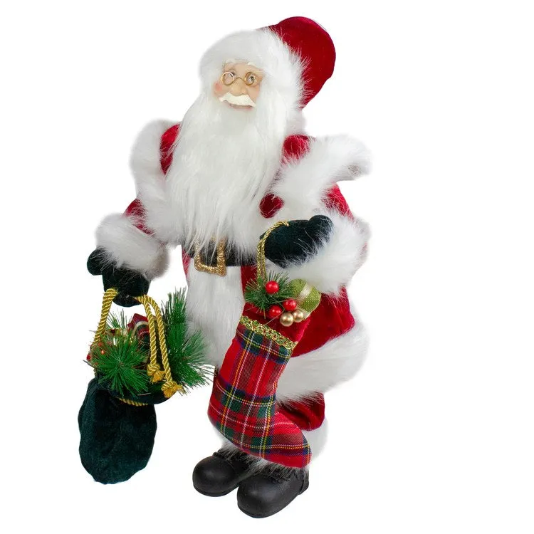 18" Standing Santa Christmas Figurine with Presents