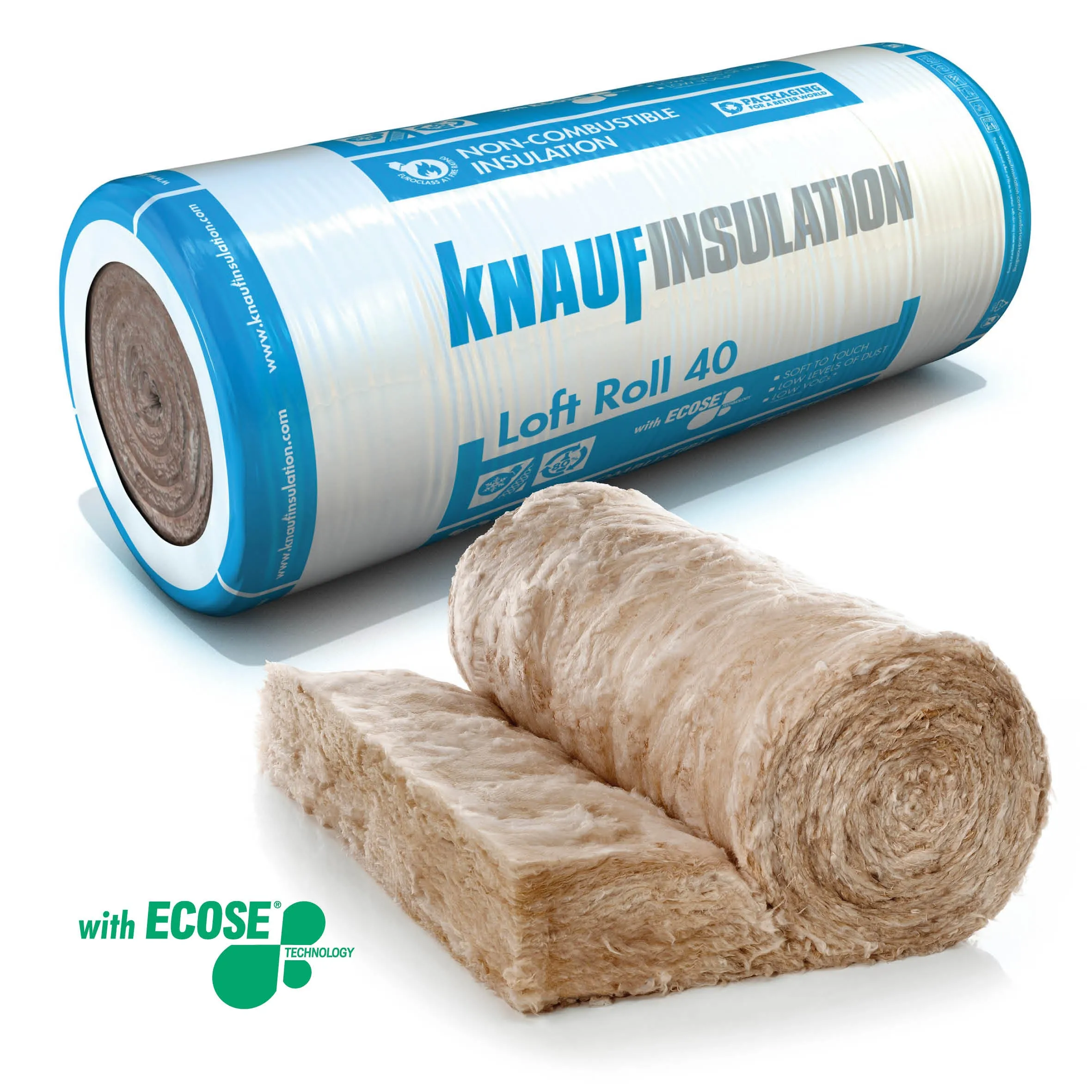 200mm Knauf Loft Roll 40 (Combi-Cut) - 1140mm x 4.85m