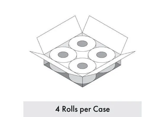 3" x 3" Removable Adhesive Printer Labels for Manual Applications - 1900 Labels Per Roll, 4 Pack Roll