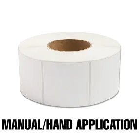 3" x 3" Removable Adhesive Printer Labels for Manual Applications - 1900 Labels Per Roll, 4 Pack Roll