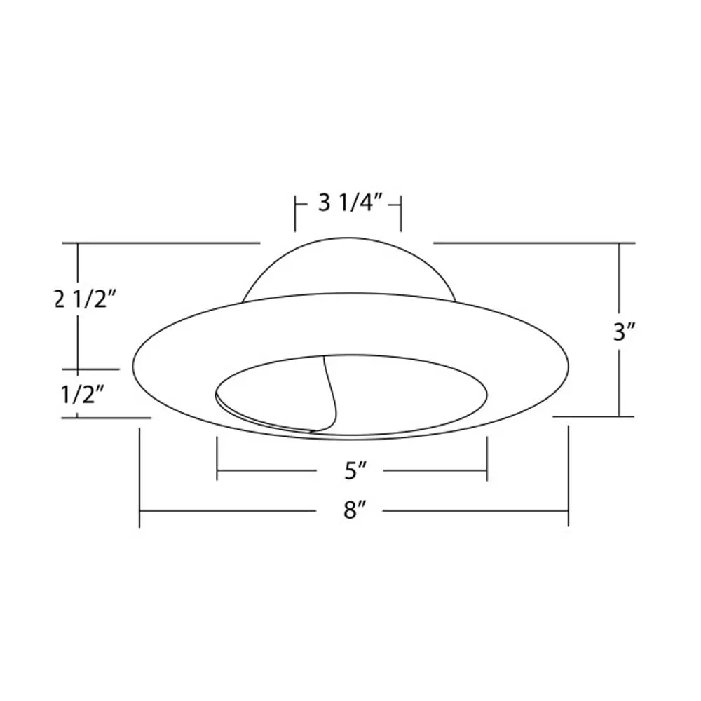 6 in. White Recessed Wall Wash Trim