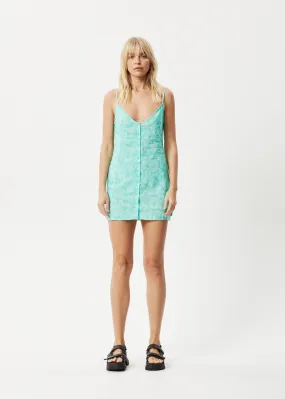 AFENDS Womens Benny - Mini Slip Dress - Jade Daisy