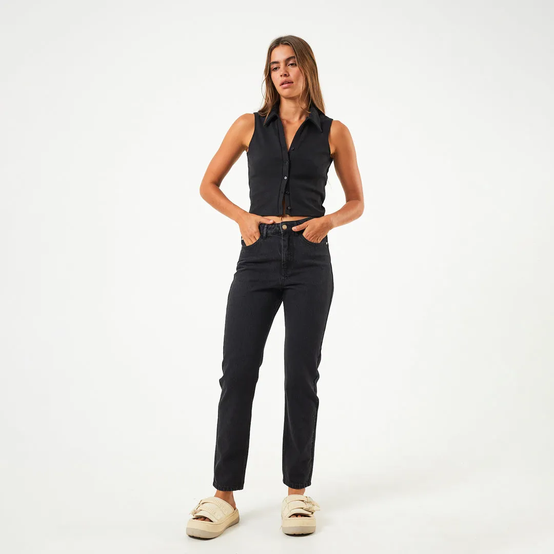 AFENDS Womens Kylie - Denim Slim Fit Jeans - Washed Black