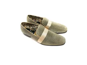 After Midnight Ribbon Band Formal Loafer in Gold Silver