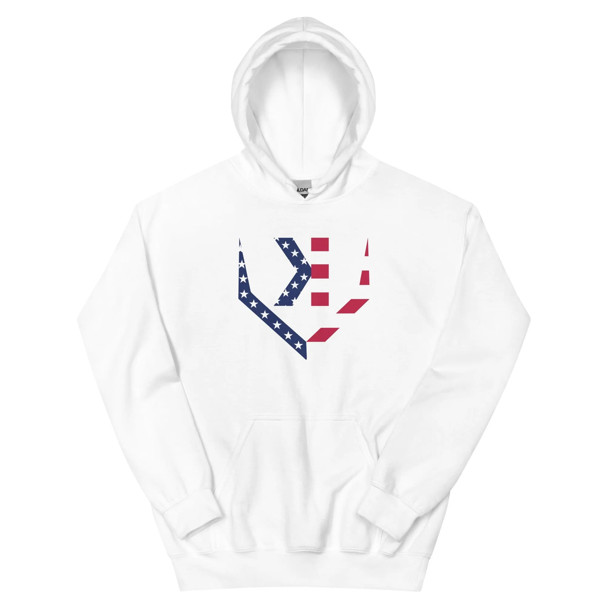 American Flag Home Plate Non-Distressed - Adult Hoodie