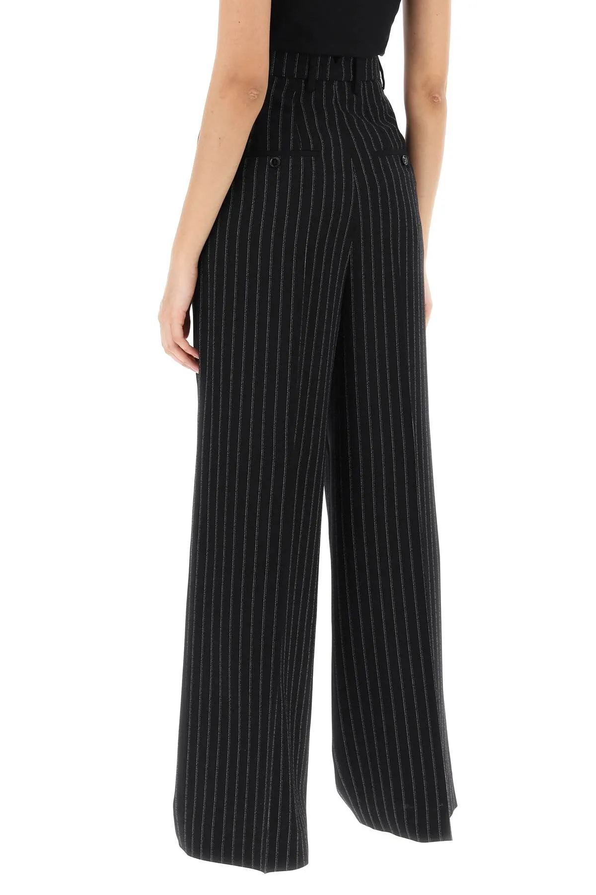 AMI PARIS Versatile Pinstripe Wide-Leg Pants for Women