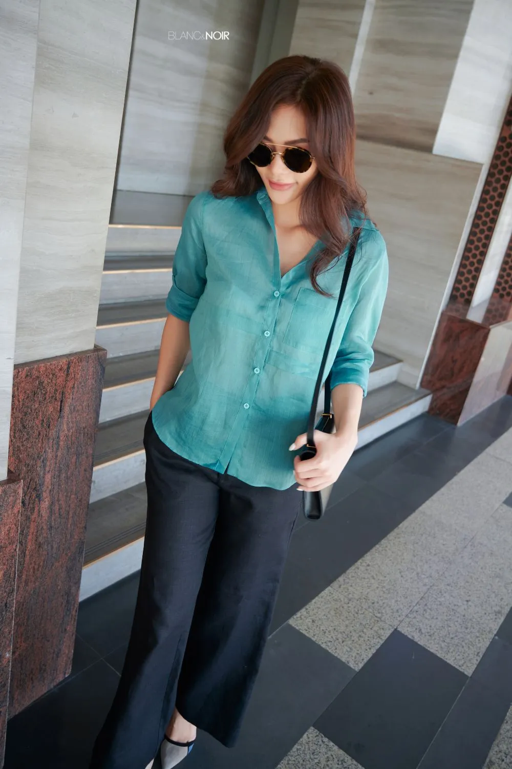 Aqua Linen Shirt