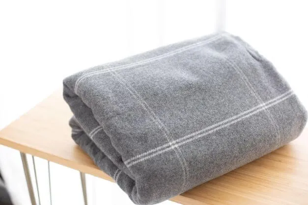 Australian Made Wool Plaid Square Dark Blankets by Bambi