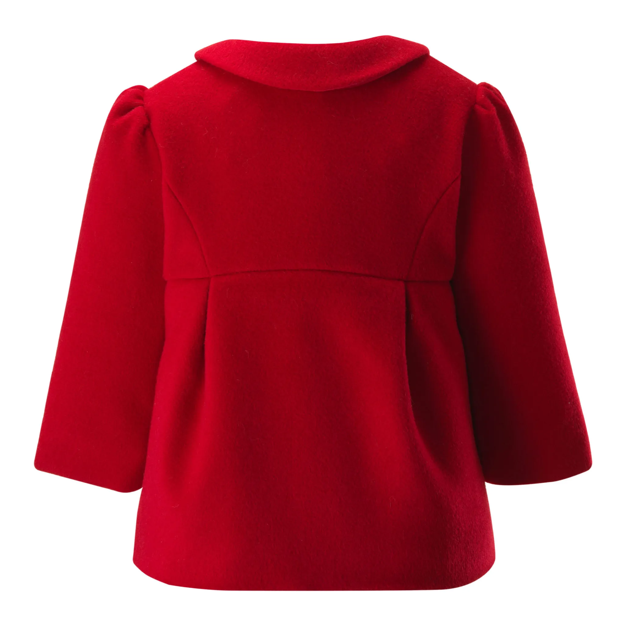 Baby Girl Red Bow Trim Coat