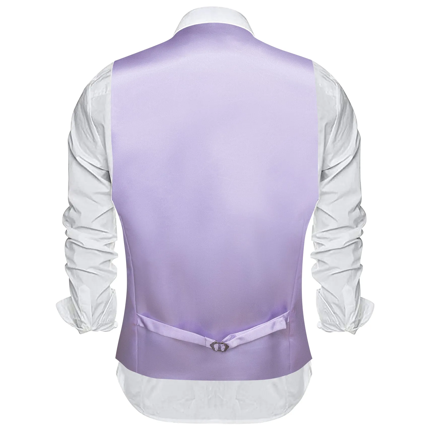 Baby Purple Solid Satin Men's V-Neck Business Vest