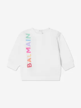 Balmain Baby Logo Sweatshirt in White