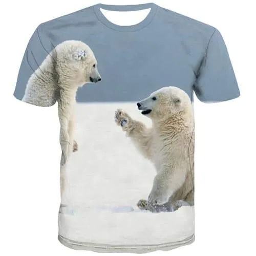 Bear T shirts Men Animal Shirt Print Hip Hop T shirts Funny Lovely Tshirts Casual Harajuku Tshirts Cool Short Sleeve T shirts