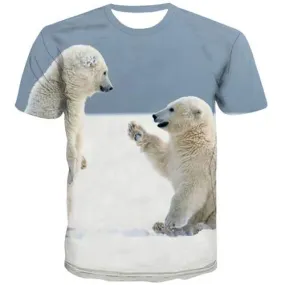 Bear T shirts Men Animal Shirt Print Hip Hop T shirts Funny Lovely Tshirts Casual Harajuku Tshirts Cool Short Sleeve T shirts