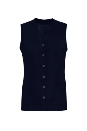 Biz Care CK961LV Womens Button Front Knit Vest