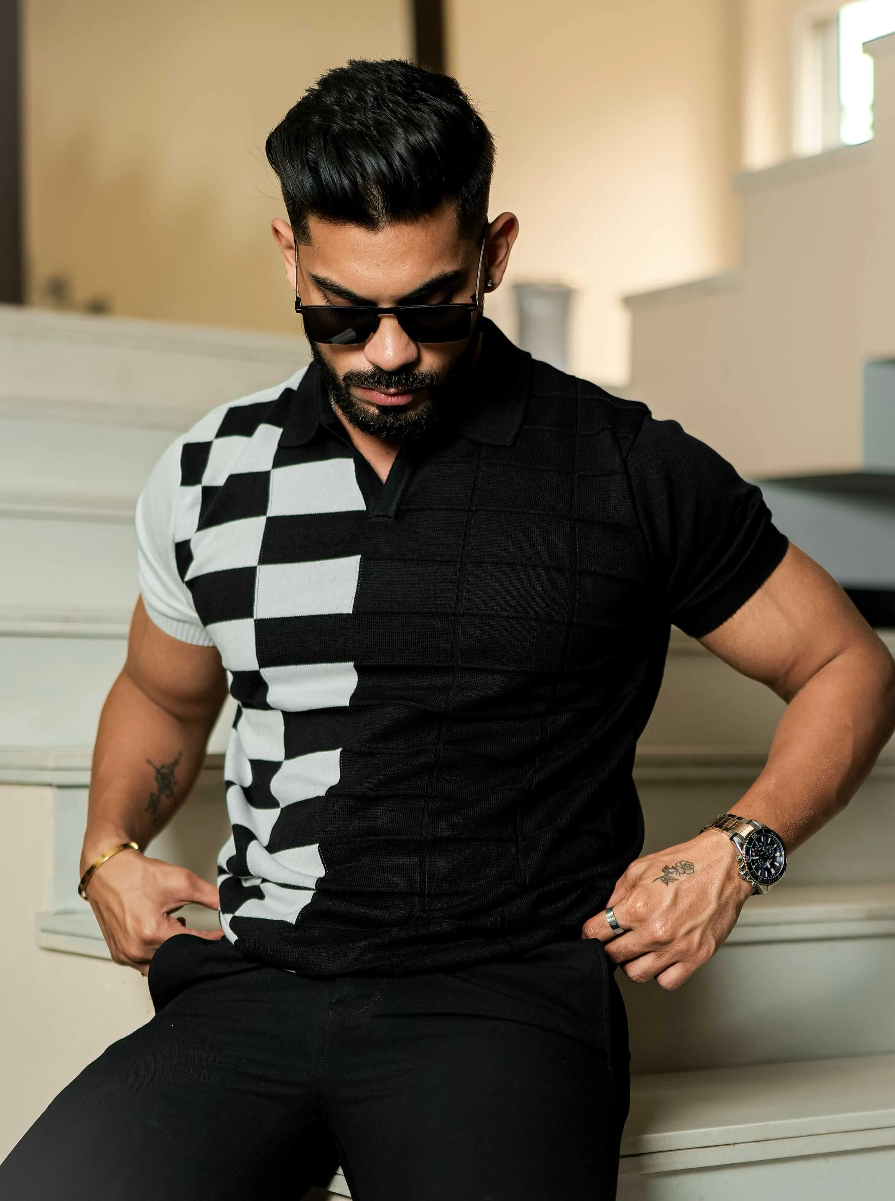 Black Cotton Half Sleeve Premium T Shirt