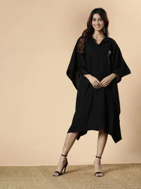 Black Rayon Shirt-Kaftan - Lush