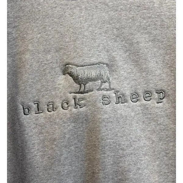 Black Sheep Embroidered OG Logo Heavy Weight Crewneck Sweatshirt Athletic Heather