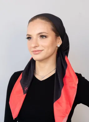 Black With Cherry Border Head Scarf