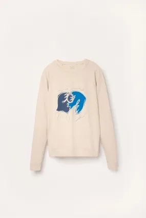 Blue Doves Sweatshirt White