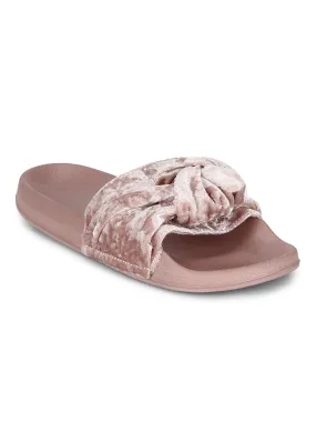 Blush Velvet Knot Slip-On Flats