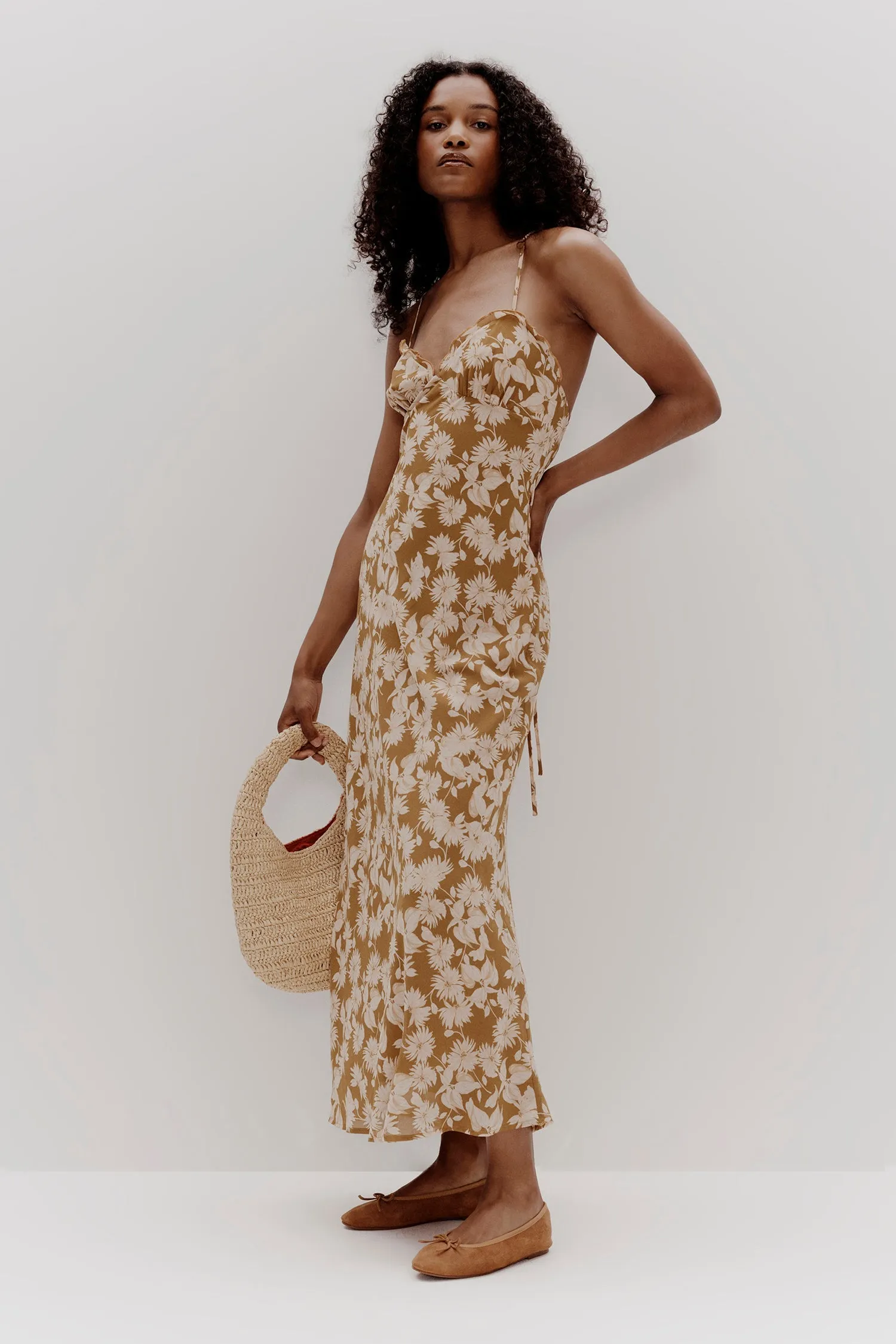 Carmen Golden Daisy Strappy Maxi Dress