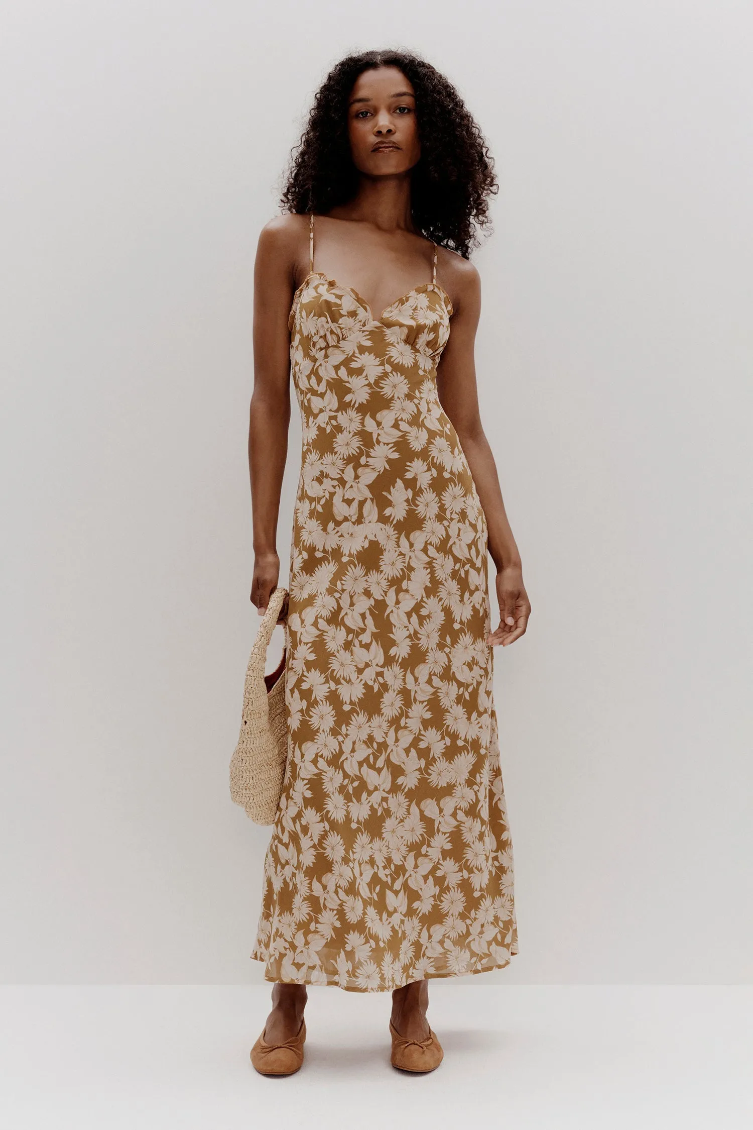 Carmen Golden Daisy Strappy Maxi Dress