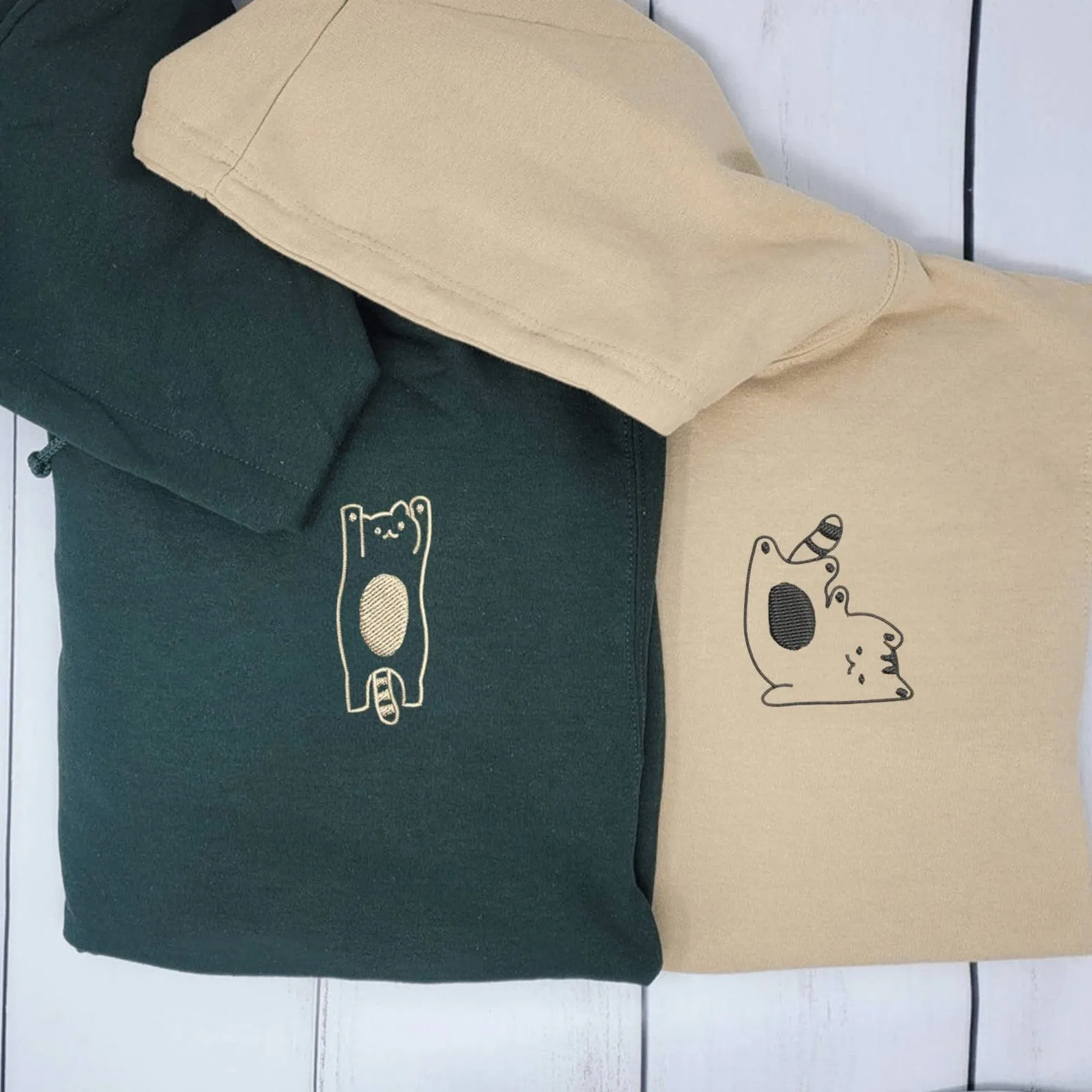 Cartoon Cat Matching Couple Hoodies – Custom Cute Sweatshirts for Couples