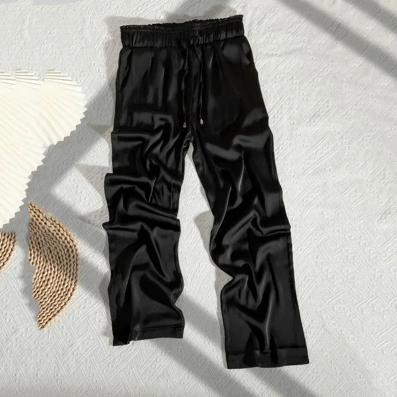 Casual Luxe Satin Draw String Pants