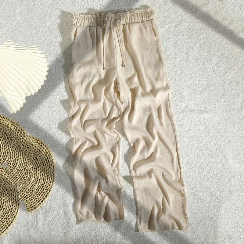 Casual Luxe Satin Draw String Pants