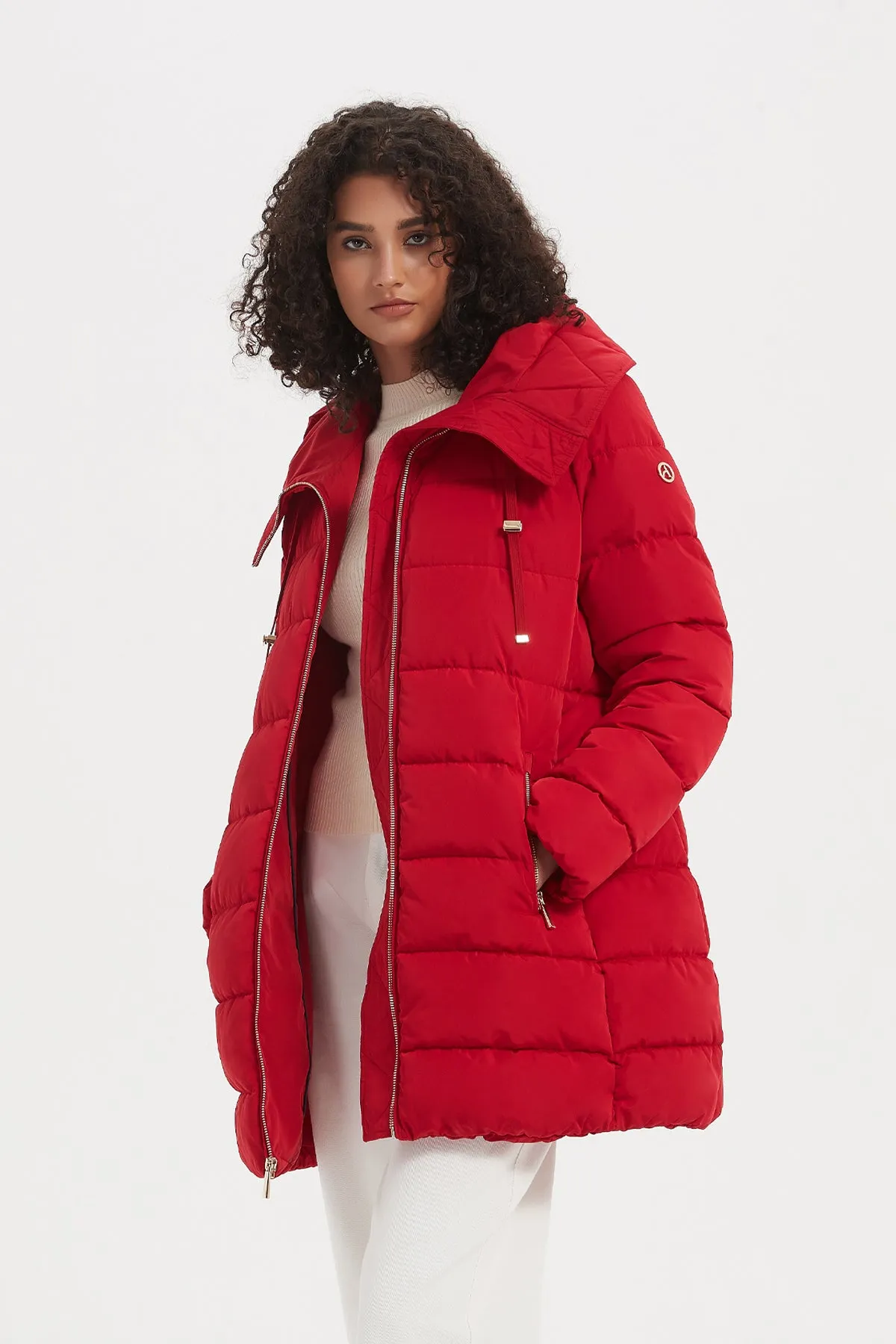 Cinch Waist Puffer Jacket & Coat with hood