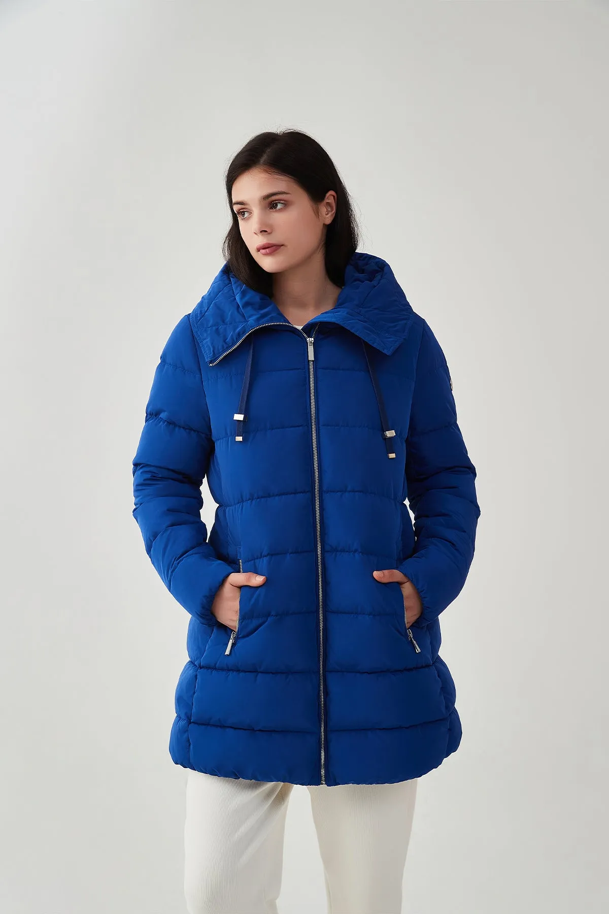 Cinch Waist Puffer Jacket & Coat with hood