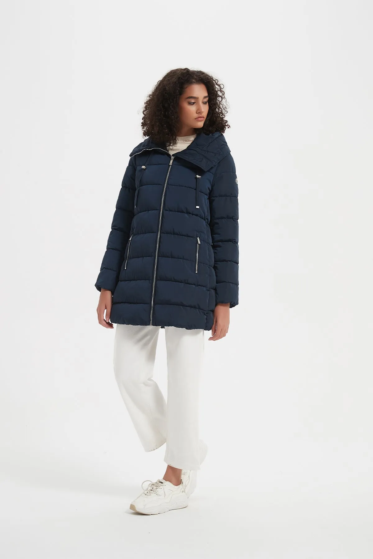 Cinch Waist Puffer Jacket & Coat with hood