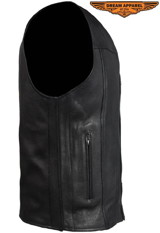 Classic Motorcycle Club Vest with Gun Pockets