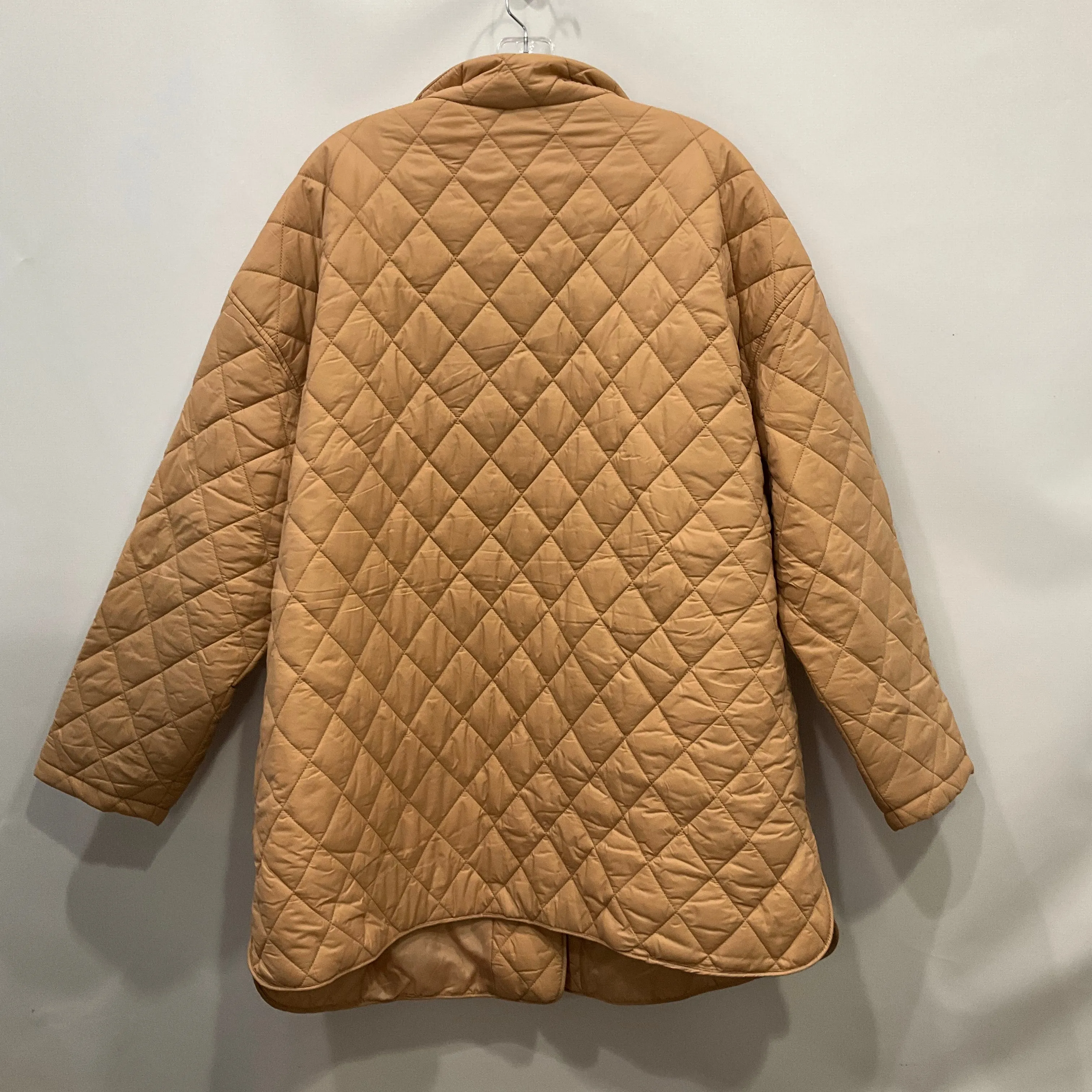 Coat Puffer & Quilted By Time And Tru In Tan, Size: 1x