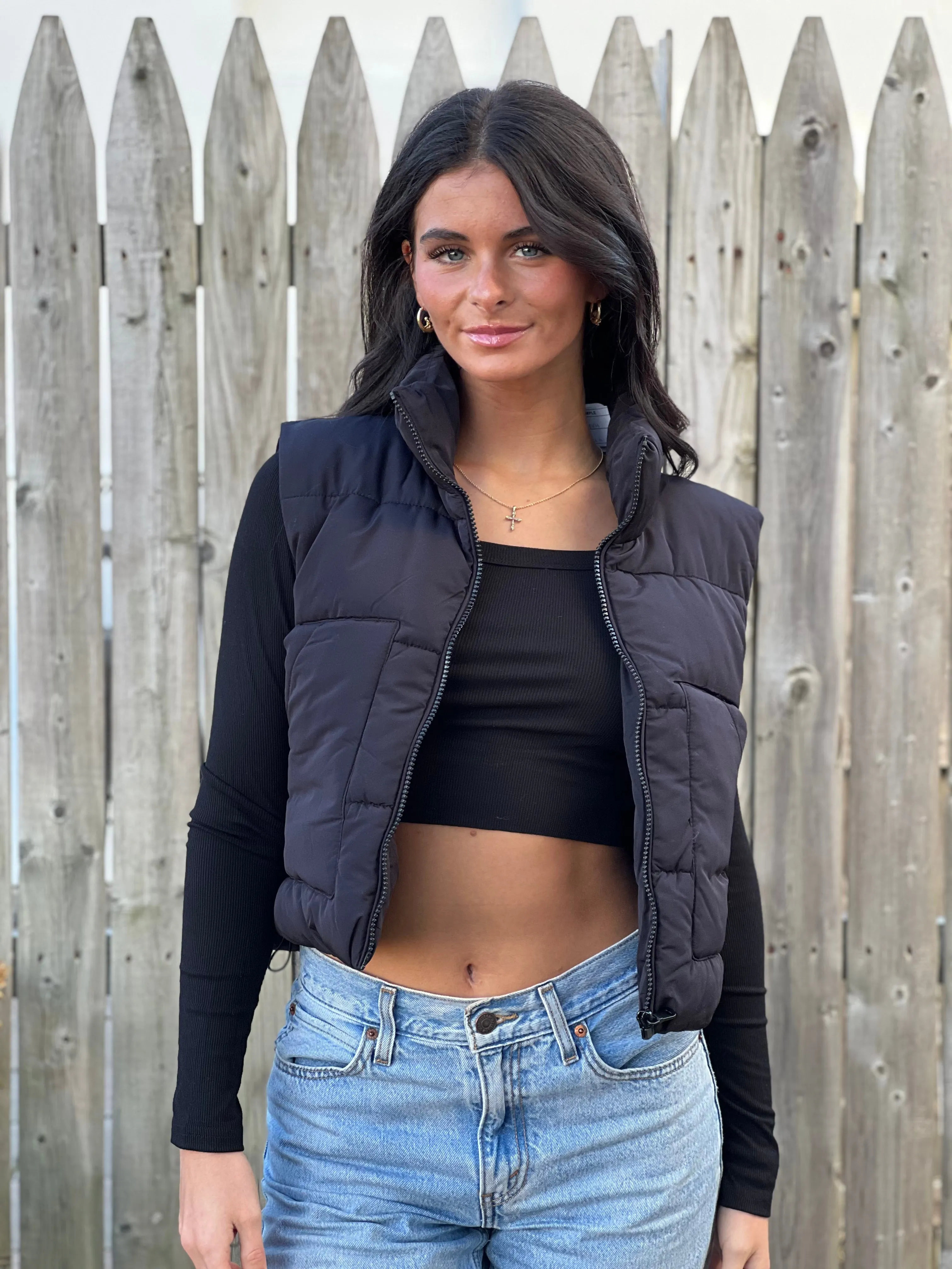 Cropped Puffer Vest