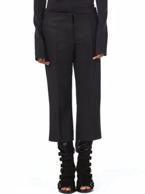 Cropped Trouser With Velvet Cuff (B8 BLACK)