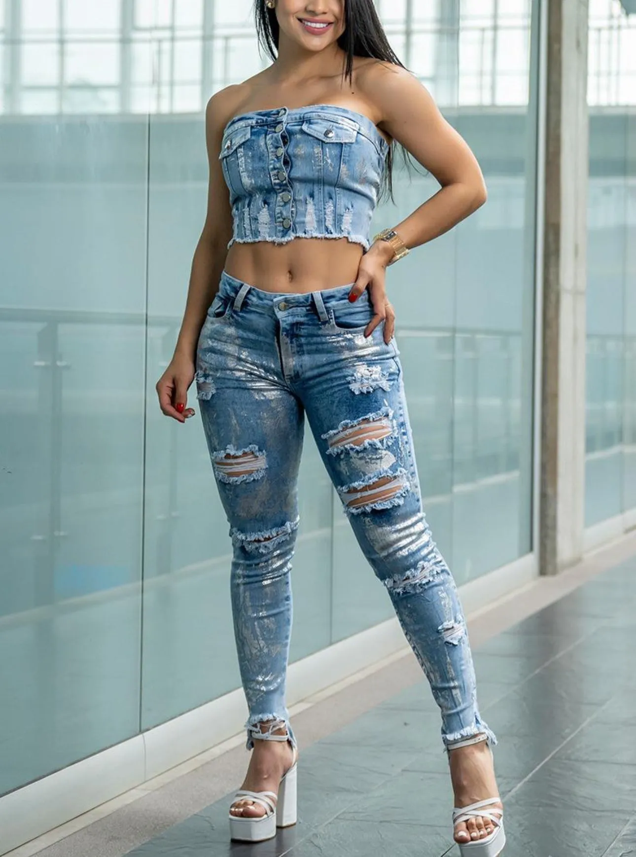 Denim Jean Set | Two-Piece Outfit (C5)