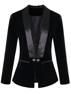 Double-breasted Velvet Blazer