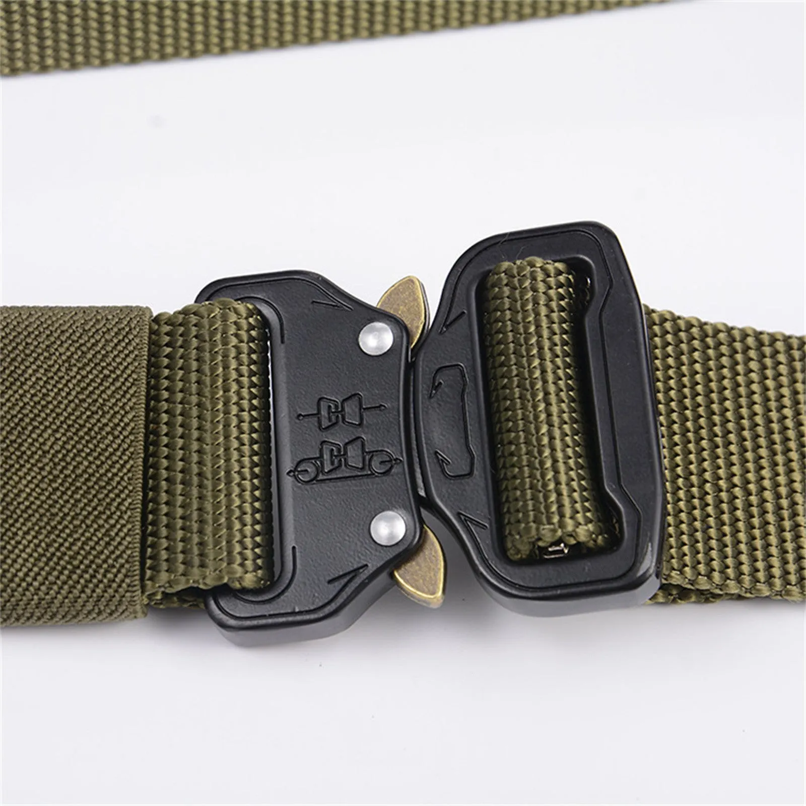 Durable Nylon Tactical Belt for Men, Military Green - Mountgear