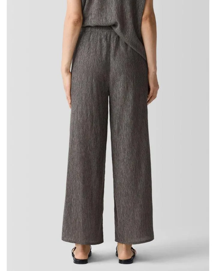 Eileen Fisher Plisse Wide Leg Ankle Pant