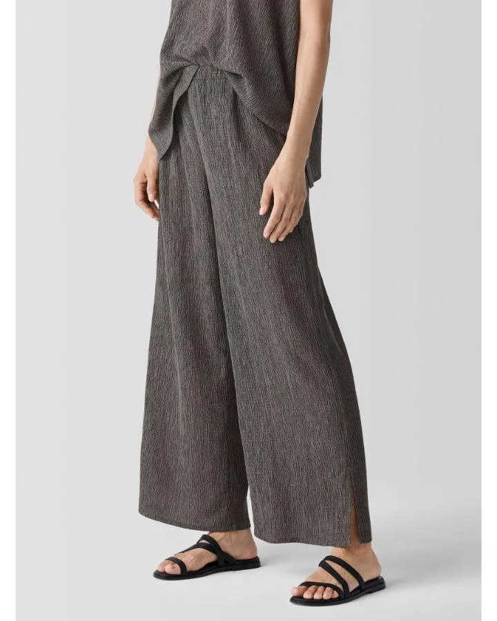 Eileen Fisher Plisse Wide Leg Ankle Pant