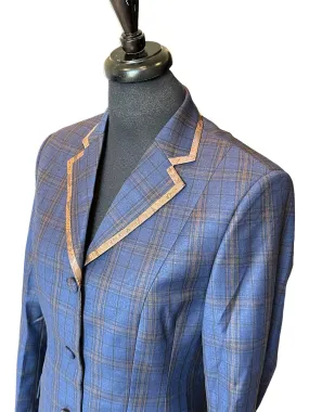 English Show Coat Blue Plaid with Bronze Fabric Code 71202