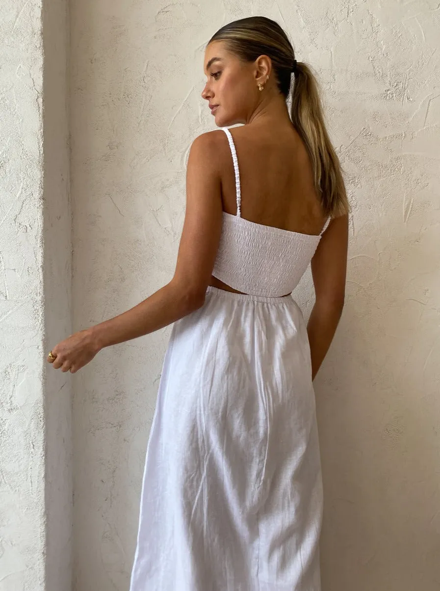 Faithfull the Brand Tayari Midi Dress in Plain White