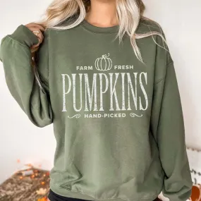 Farm Fresh Pumpkins Hand Picked Wholesale Graphic Sweatshirt - Quick Shipping