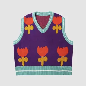 Floral Vest Sweater