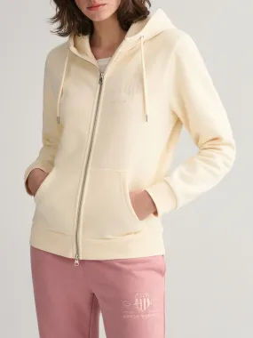 Gant Women Solid Hooded Full Sleeves Sweatshirt