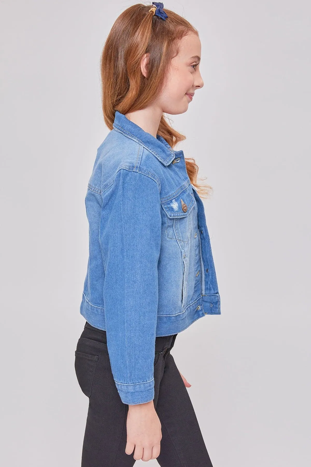 Girls Basic Oversized Denim Jacket