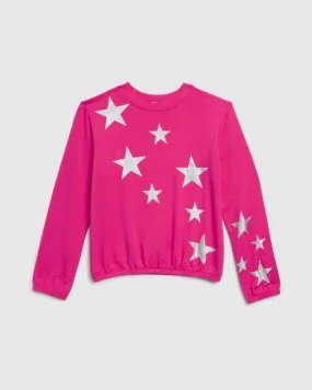 Girls Supersoft Glitter Stars Sweatshirt