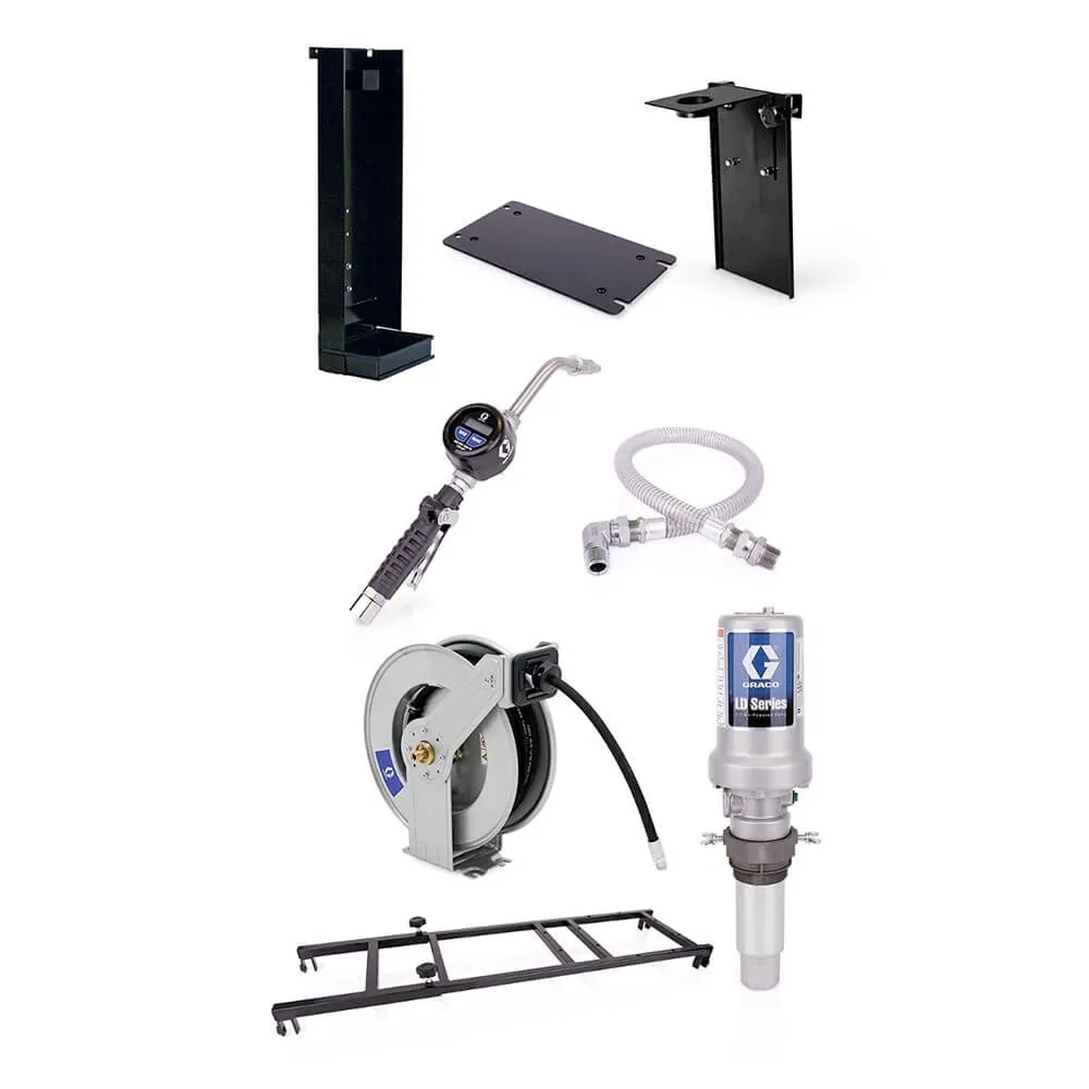 GRACO LD Series 3:1 Stationary Oil Pump Package - Tote Drain Mounting Position